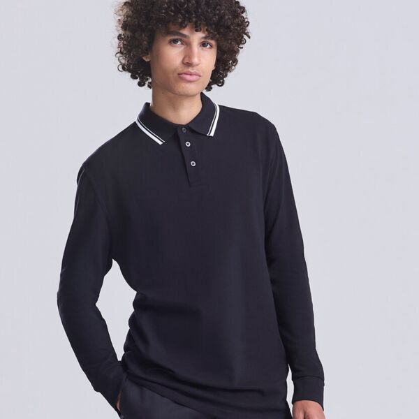 Long sleeve tipped 100 polo Thumbnail