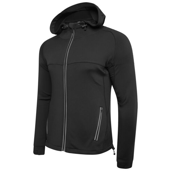 Dual Full Zip Hoody Black Thumbnail
